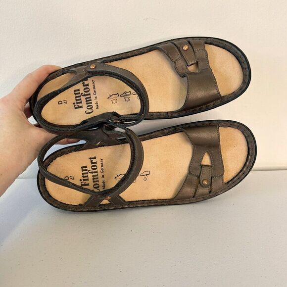 Naot Bronze Metallic Leather Strappy Sandals with Finn Comfort Insoles - Picture 7 of 7